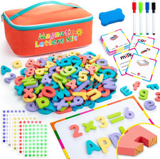 Classroom Magnetic Letters, 278 Pcs Wooden Alphabet Magnets with Double Sided Ma