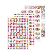 4 Sheets 1608pcs Self Adhesive Colorful Rhinestone Stickers 3mm 4mm 5mm 6mm