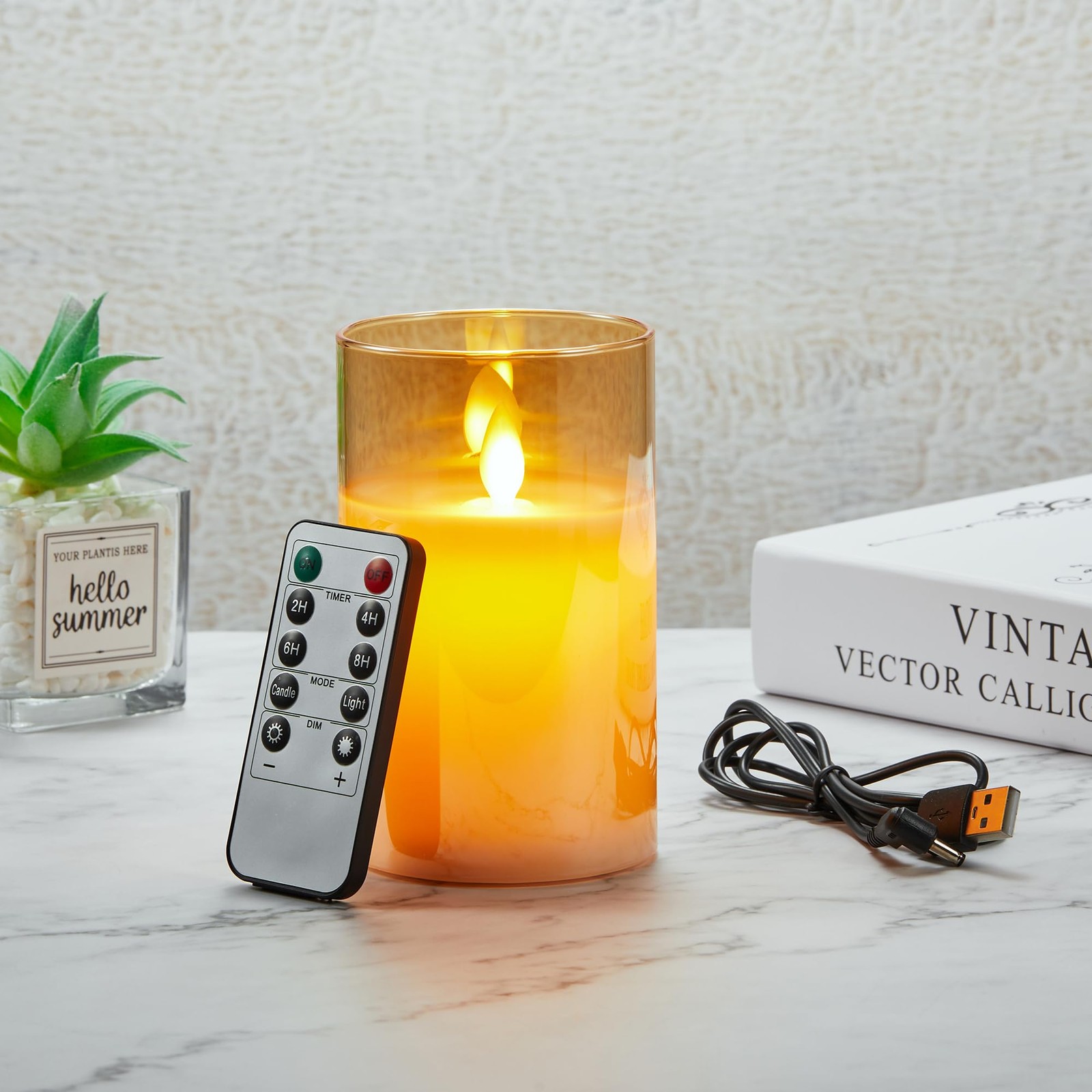 Bougies LED en cire véritable avec oscillateur magnétique haut de gamme