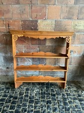 Old Used Vintage Pine Plate Rack