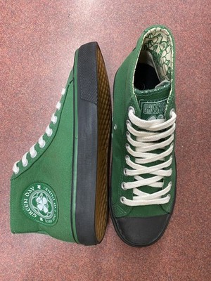 Vintage Draven NOS Green Day Band Punk Irish Clover Hi Top Shoe Mens Size 4.5