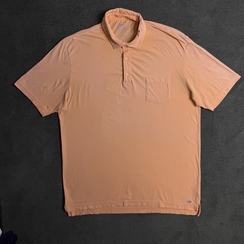 Peter Millar Seaside Wash Polo Shirt Men’s Large Coral Pocket Casual Cotton