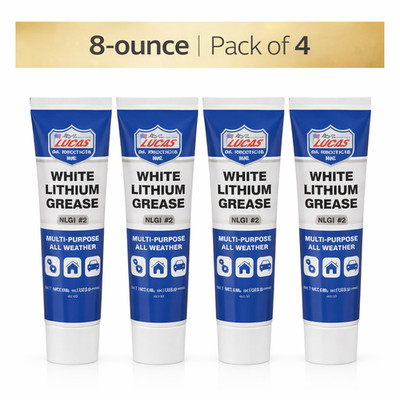 Lucas Oil 10533 White Lithium Grease 8 oz Multi Purpose Lubricant Tube - 4 pack