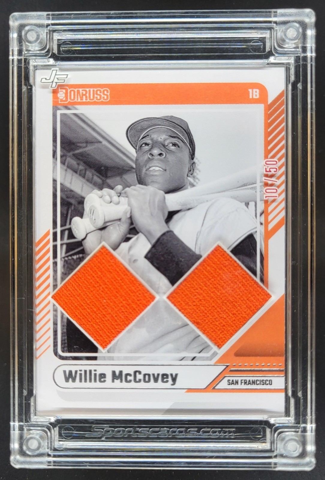 JERSEY FUSION BASEBALL WILLIE MCCOVEY DONRUSS GAME USED PATCH SO