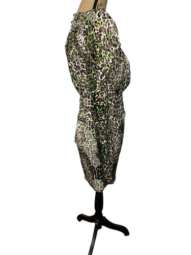 Dundas x Revolve Brooklyn Mini Dress in Green Leopard Size Small Silk Blend - Picture 5 of 9