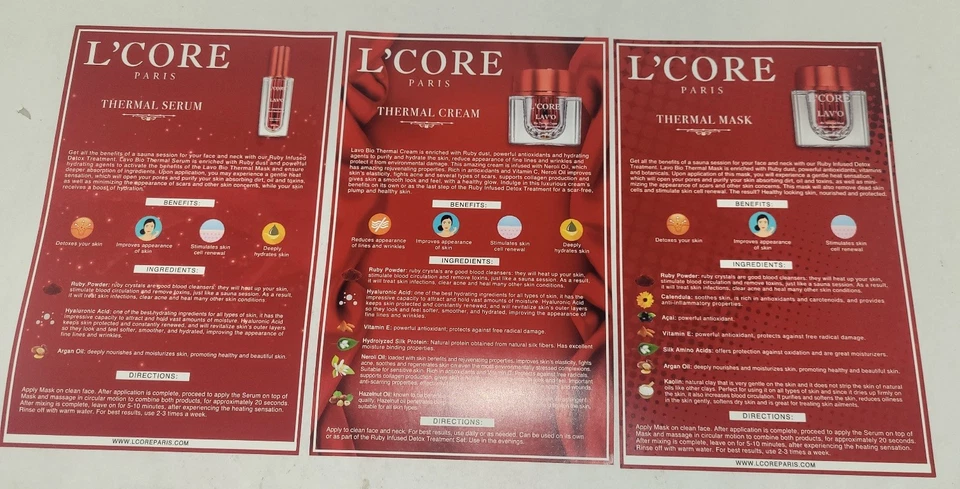 L'CORE PARIS LAVO Bio Thermal Cream, Thermal Mask AND Thermal Serum In Case - Image 3 of 4