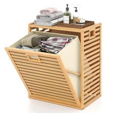 Large Tilt-out Laundry Hamper with Wide Top & Tilt-out Basket Side Handles