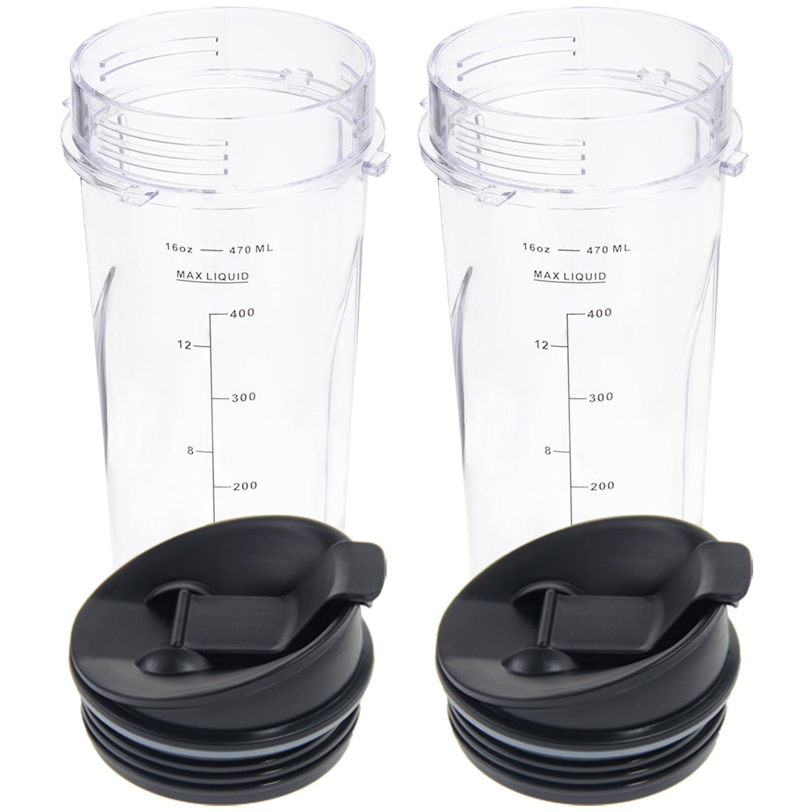 2 Pack 16oz Blender Cups w Sip Seal Lid Compatible BL660 BL7