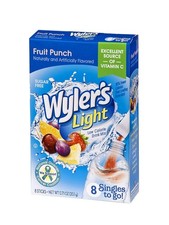Wylers Light SinglesToGo Sugar Free Drink Mix Fruit Punch 8 PCS Box 1 Pk