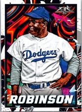 2022 Topps Fire Baseball Jackie Robinson Brooklyn Dodgers Base Card #174