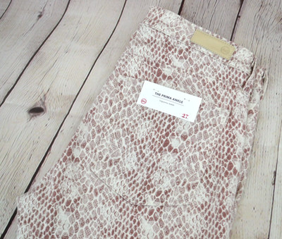 ADRIANO GOLDSCHMIED Women's The Prima Ankle Cigarette Jeans 27 Snakeskin NWT
