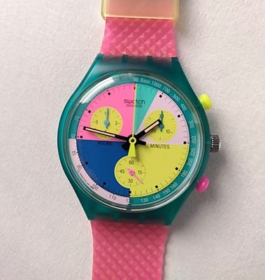 SWATCH CHRONO SCL100 FLASH ARROW (1991) NOS NEU UNGETRAGEN BOX PAPERS