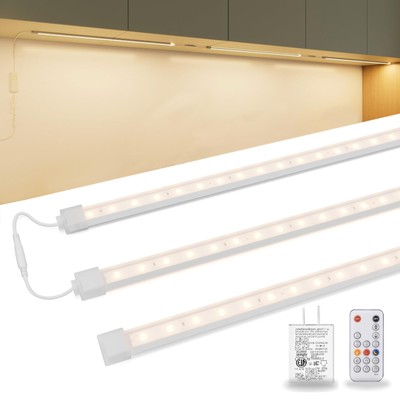 3-Pack 24 inch Under Cabinet Lighting Plug in, Upgrade Undercabinet Lights fo...