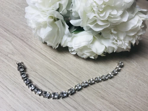 VALENTINO BRACCIALE SPINELLO ARGENTO 925 BIANCO INCOLORE MISURA 6 7 IN