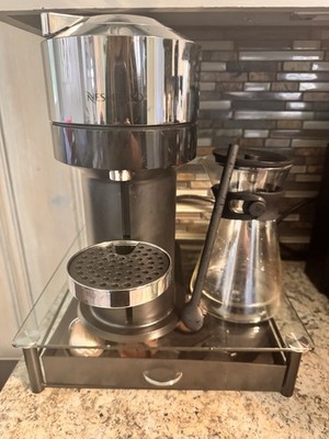 Nespresso VertuoPlus Capsule Espresso Machine Black/Silver w Holder, Drip Tray