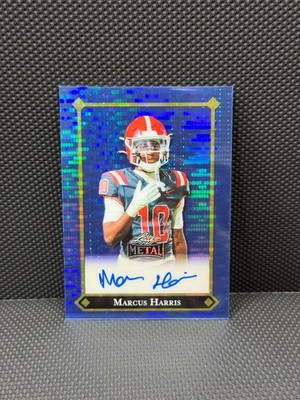 2025 Leaf Metal Marcus Harris 4/4 Blue Pulsar Auto #92L-MH1