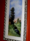 GORGEOUS Antique Landscape Trees House Wilde Nature Oil Pastel Vintage Painting — photo 4