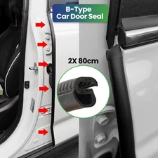 2x80cm  B Pillar Auto Car Door Trim Edge Moulding Rubber Weatherstrip Seal Strip