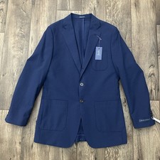  168 Stafford Classic Fit Seasonal Textures Blazer Size 40 Reg Navy Blue