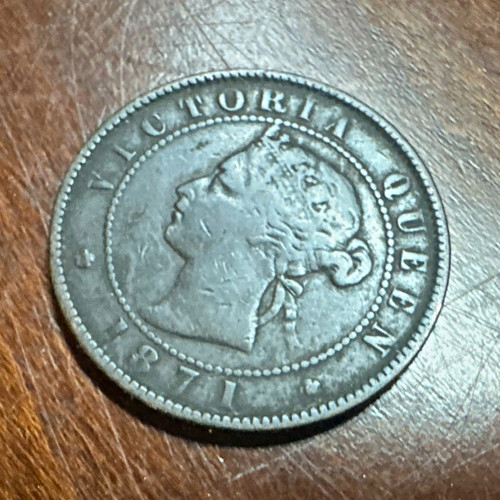 1871 Prince Edward Island Victoria 1 Cent Bronze Large Cent Coin KM#2