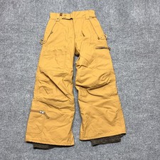 Burton Snow Pants Girls Medium Brown Insulated Lined Ski Snowboard Zip Pockets