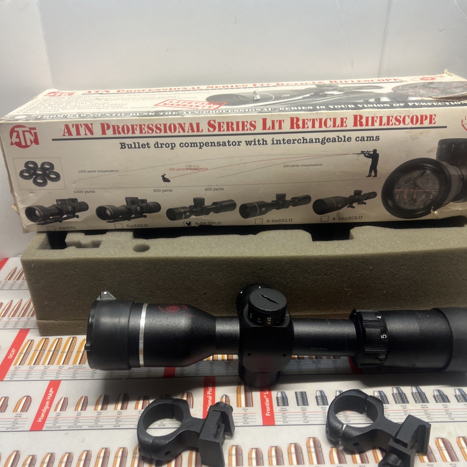 ATN PRO  SERIES LIT RETICLE BLACK LION RIFLESCOPE 2-6x40 LU 