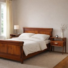 Vintage Bedside Tables Mahogany Veneer Design Italy 1950s-60s Originals