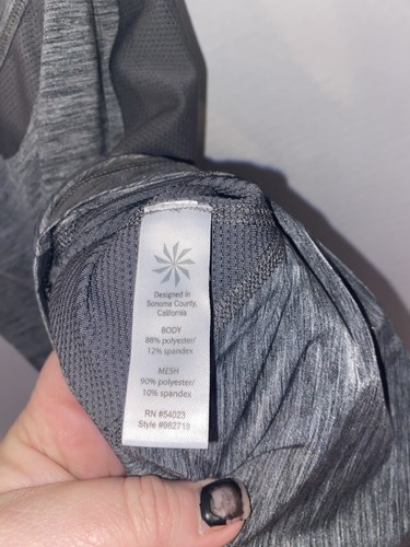 Athleta Tank Top Gr. S Damen grau Forerunner Mesh Reißverschlusstasche Racerback Laufen - Bild 8 von 10