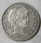 1907 D Barber Quarter AU -see Photos #70