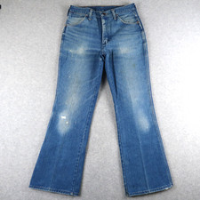 Vintage 70s Wrangler No Fault Denim Jeans Men 31x30 29x28.25 Flare 945 Den