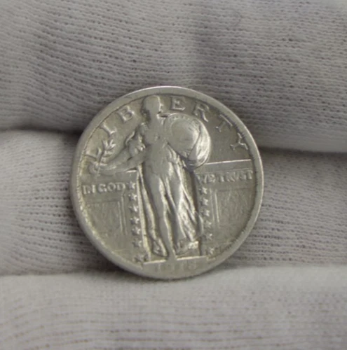 1918 S US SL Quarter 25c F/VF (Cleaned)