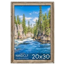 Rustic 20x30 Picture Frame, Reclaimed Barnwood Photo Frame with Plexiglass, D...
