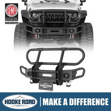 Hooke Road Front Bumper Tube Brush Grille Guard For 2007-2018 Jeep Wrangler Jk