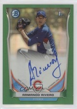 2014 Bowman Prospect Chrome Green Refractor 72/75 Armando Rivero Auto 0w8
