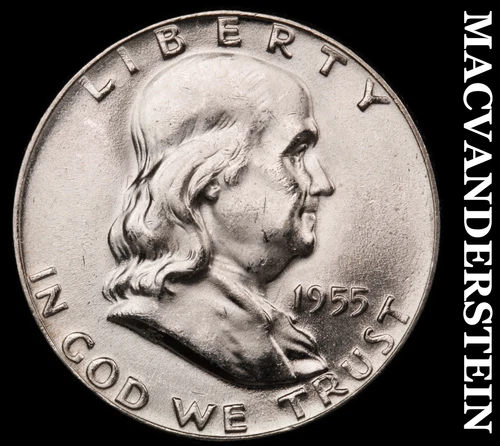 1955 Silver Franklin Half Dollar - Choice Gem Brilliant Unc  Lustrous  #G8432