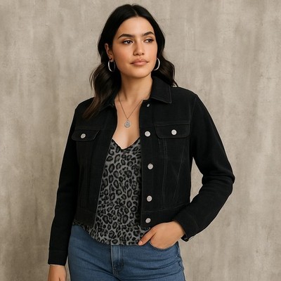 BB Dakota Black Suede Leather Cropped Jacket M Moto Western