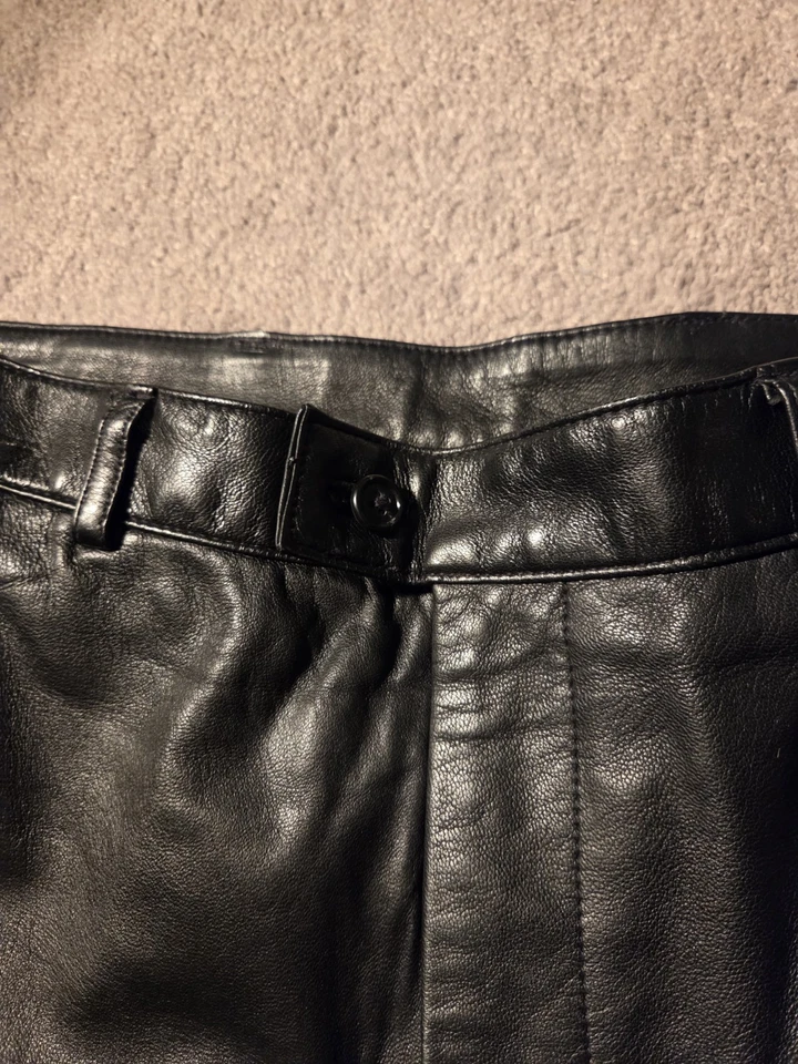 Mens Genuine Alfani Leather Pants Polyester Lining 34x30 - Image 4 of 4