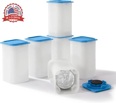 LIGHTHOUSE - Square Coin Tubes for 20 Coins - Perfect for Silver Eagles and US S