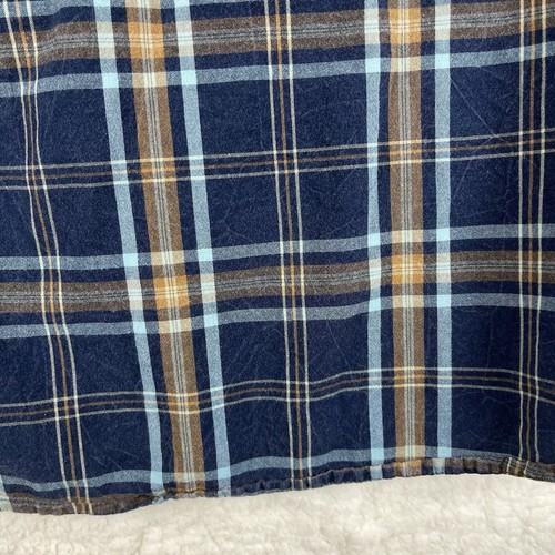 Woolrich Mens XXL Button Up Madras Plaid Shirt Long Sleeve Casual Blue Yellow - Picture 9 of 16