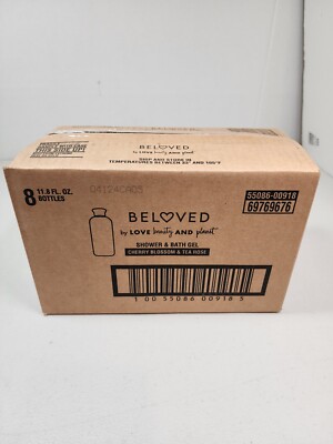 Beloved Cherry Blossom & Tea Rose Shower And Bath Gel Body Wash 11.8 oz 8 Pack