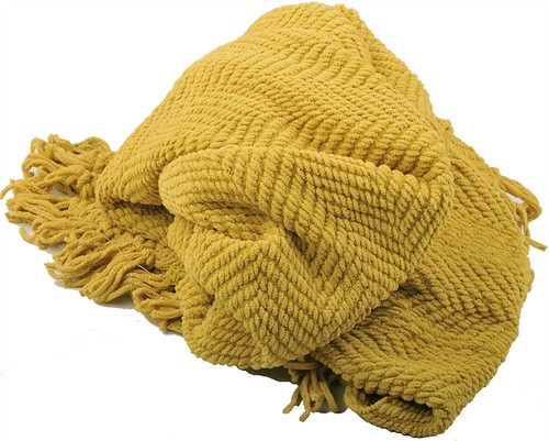 Boho Knitted Throw Blanket – Tweed Texture, Tassels, Lightweight Couch Bed Decor - Picture 172 of 337