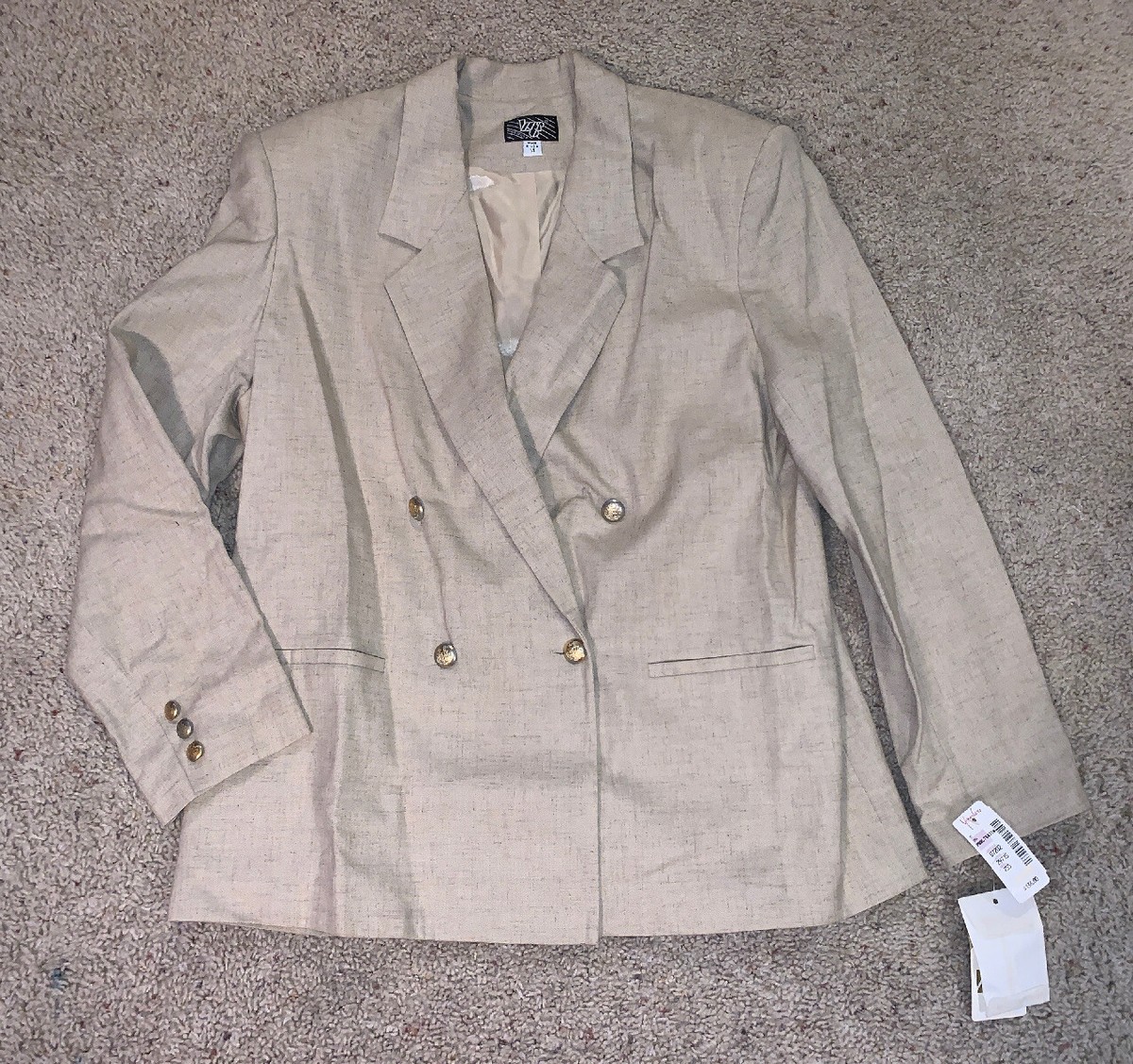 NWT New Women's HGR Younkers Beige Lightweight Suit Dress Jacket