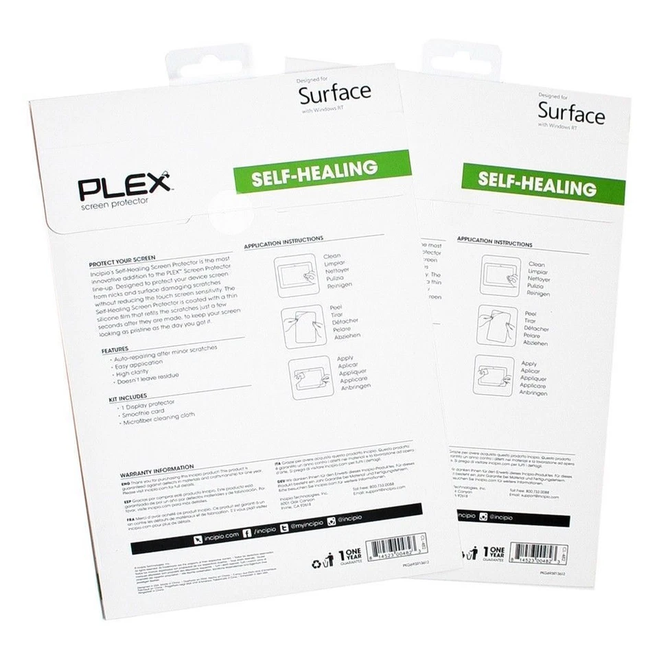 2 Pack-Incipio PLEX Self-Healing Screen Protector for Microsoft Surface, Pro, RT - Image 2 of 2