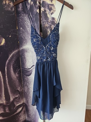 JODI KRISTOPHER Spaghetti Strap Scoop Neck Above Knee Party Dress Size S - Picture 2 of 12