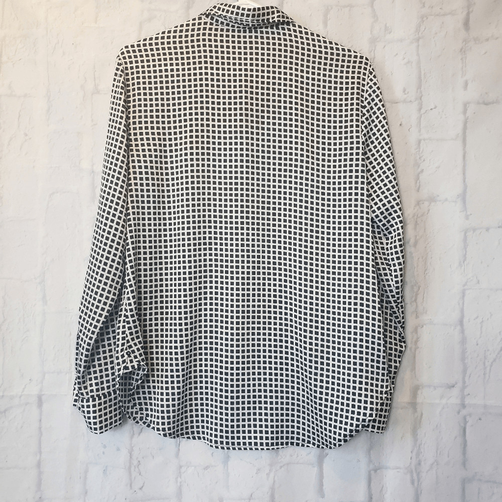 ANN TAYLOR Windowpane Pattern Button-down Blouse - image 9