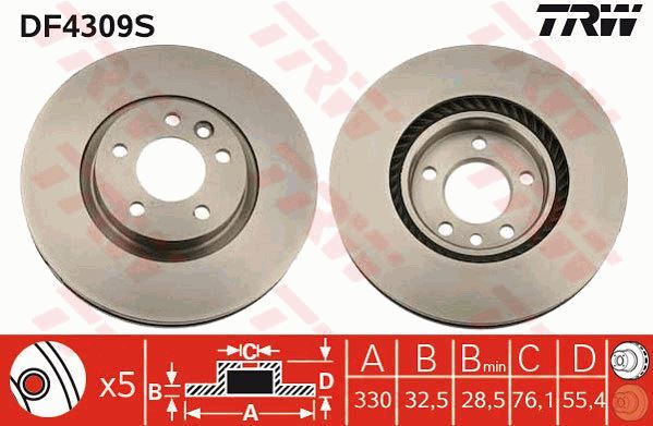 Disques de frein VW Transporter T5 pour utilitaire Fouron 2.5 et 1.9 TDI