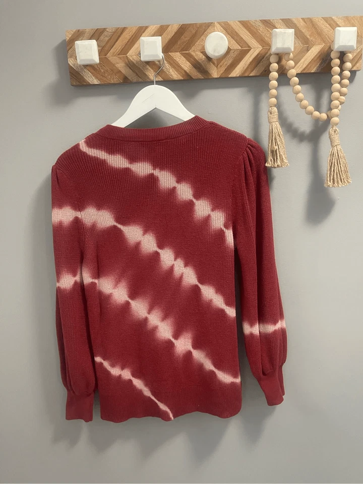 Nuevo sin etiquetas Simply Vera by Vera Wang granate tie dye suéter talla M Foto 2 de 4