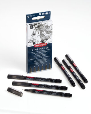 Derwent Line Maker Paint Ink Pens Sets in Assorted Colours 3pc or 6pc ...