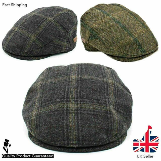 New Flat Cap Wool Blend Mens Checkered Tweed Olive Grey Hunting Cabbie Plaid Hat New Flat Cap Wool Blend Mens Checkered Tweed Olive Grey Hunting Cabbie Plaid Hat