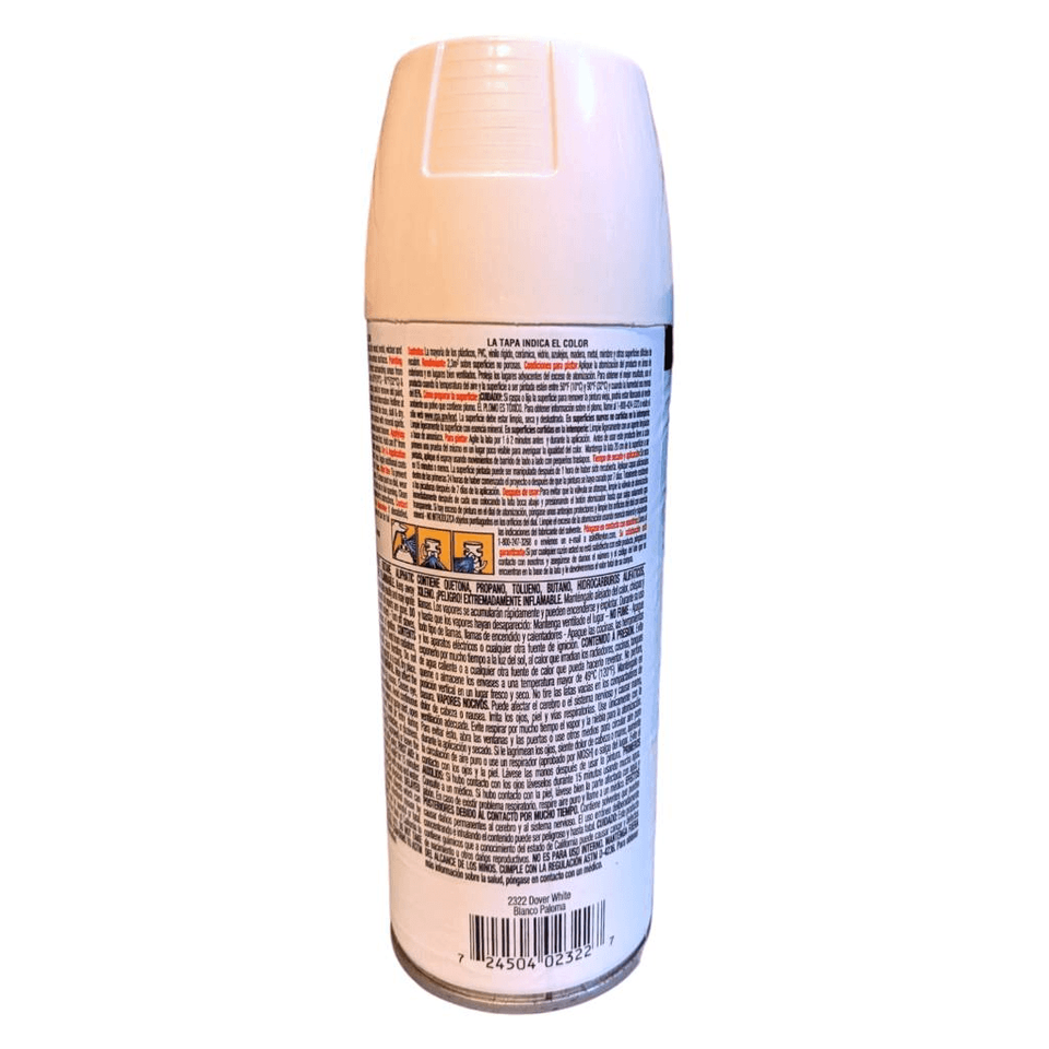 Krylon Fusion for Plastic Spray Paint Dover White 2322 Gloss New Broken